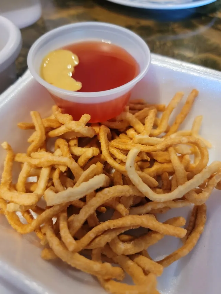 Crispy Noodles with Sweet & Sour Mustard Dipping Sauce